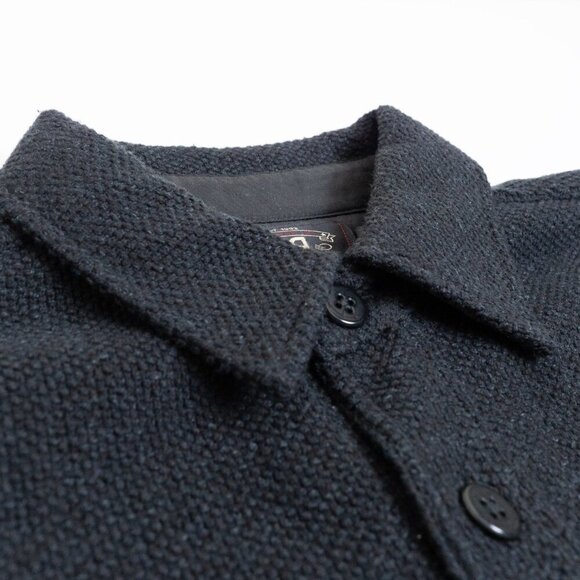 RRL Work Shirt Sweater Jacket Utility Long Sleeve Button Up Twill Gray Shacket - Picture 7 of 16